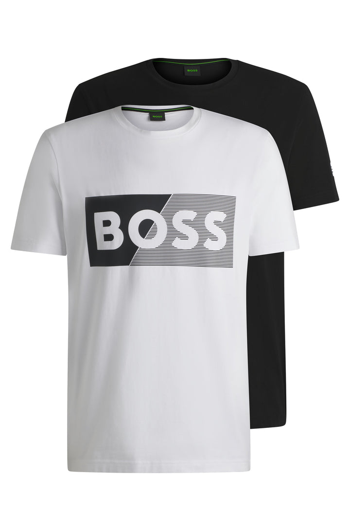 BOSS T-Shirts Regular Fit in Cotton Mix - T-SHIRT 2-PACK 2 10194355 01-50533717- Concorde Fashion#color_assorted-960
