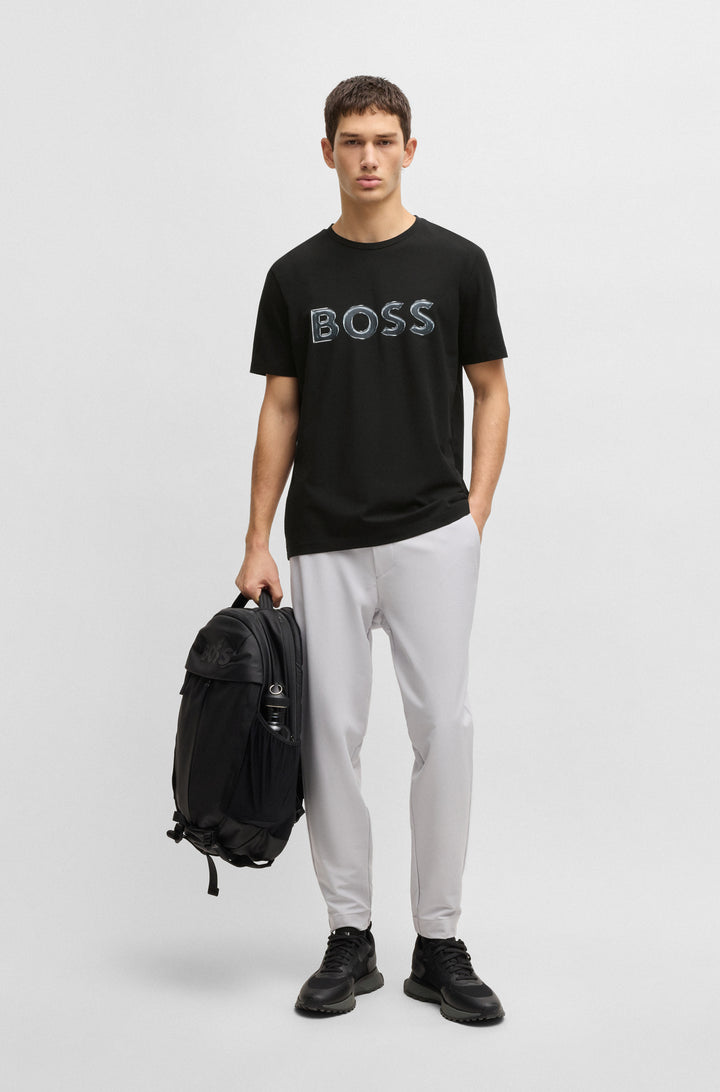 BOSS T-Shirts Regular Fit in Cotton Mix - TEE LOGO 10194355 01-50535273- Concorde Fashion#color_black-001