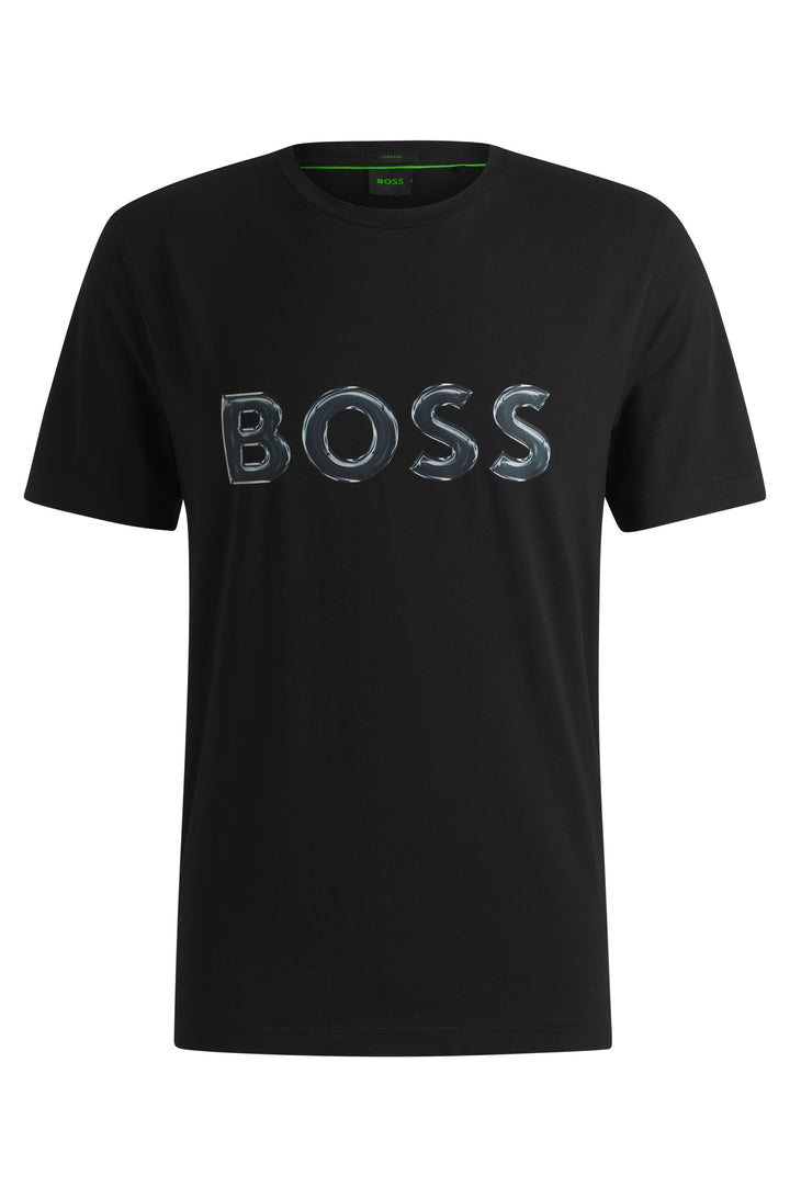 BOSS T-Shirts Regular Fit in Cotton Mix - TEE LOGO 10194355 01-50535273- Concorde Fashion#color_black-001