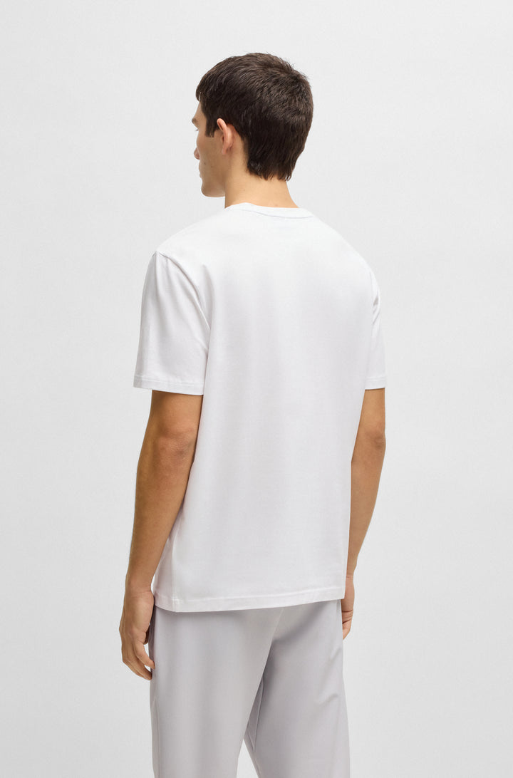 BOSS T-Shirts Regular Fit in Cotton Mix - TEE LOGO 10194355 01-50535273- Concorde Fashion#color_white-100