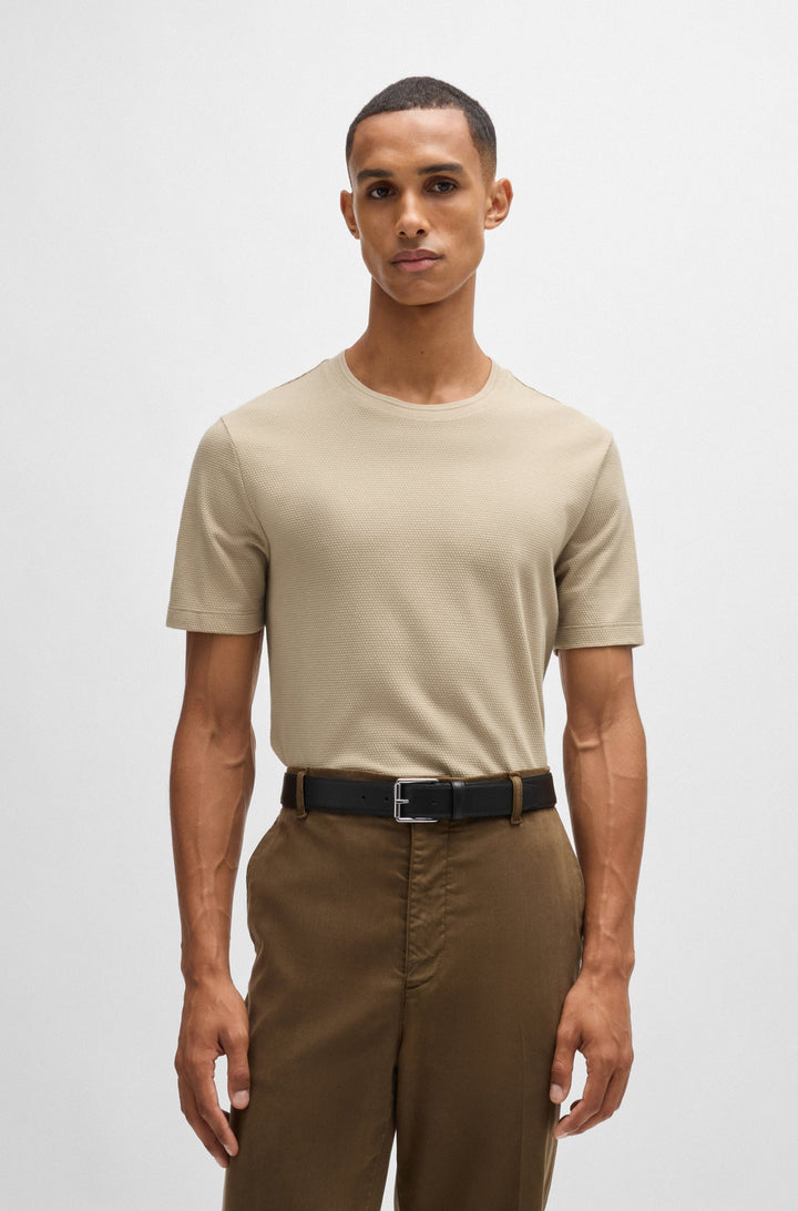 BOSS T-Shirts Regular Fit in Cotton Mix - TIBURT 240 10231018 01-50452680- Concorde Fashion#color_beige-275