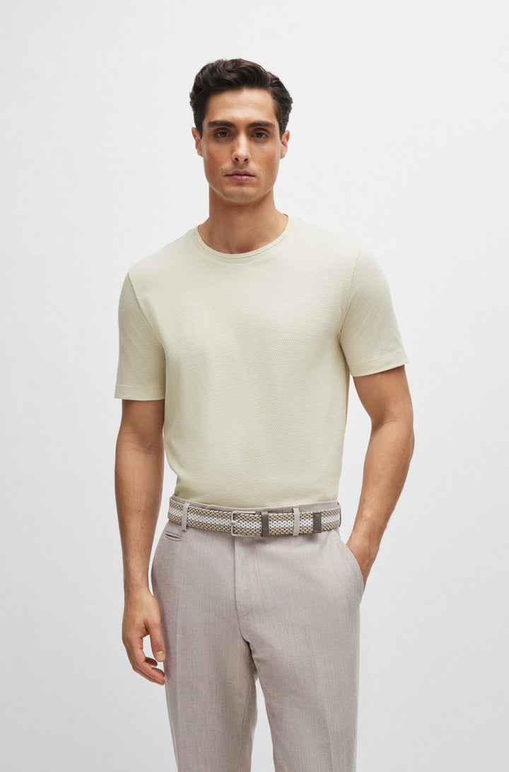 BOSS T-Shirts Regular Fit in Cotton Mix - TIBURT 240 10231018 01-50452680- Concorde Fashion#color_white-131