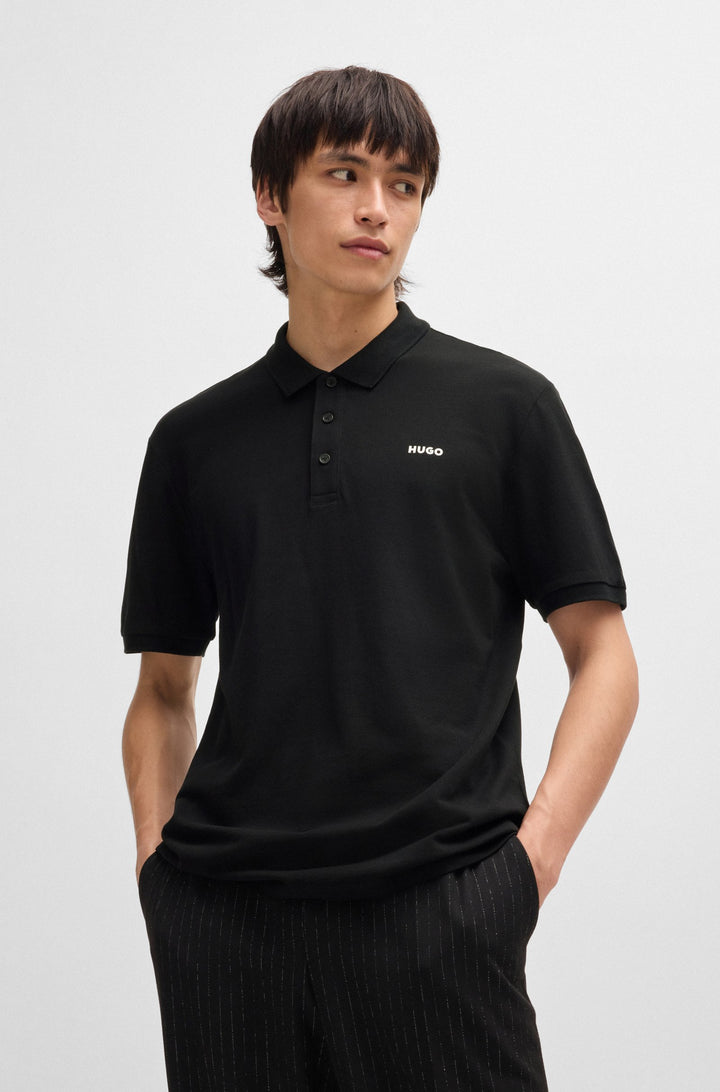 HUGO Polos Regular Fit in Cotton - DONOS222 10231467 01-50466182- Concorde Fashion#color_black-002
