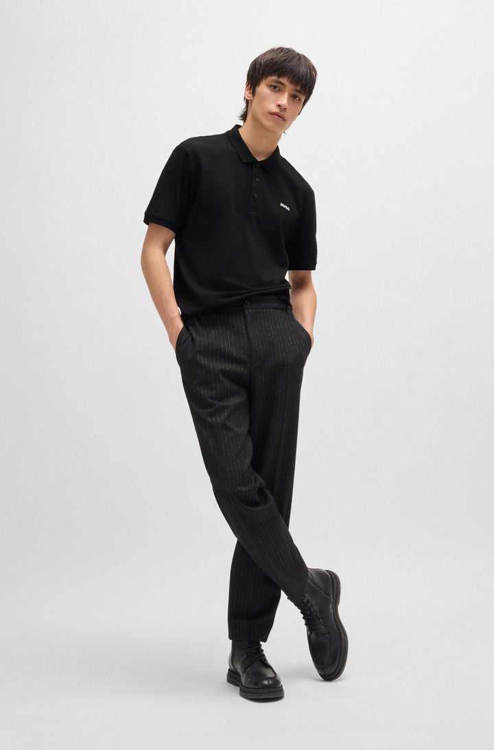 HUGO Polos Regular Fit in Cotton - DONOS222 10231467 01-50466182- Concorde Fashion#color_black-002