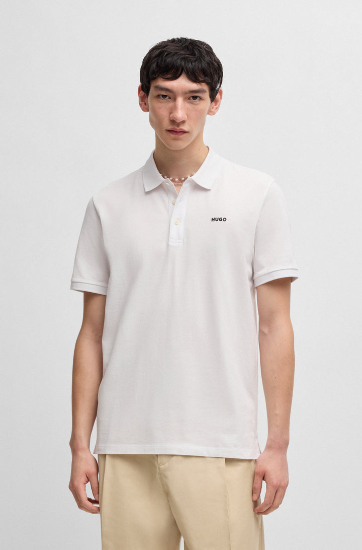 HUGO Polos Regular Fit in Cotton - DONOS222 10231467 01-50466182- Concorde Fashion#color_white-102