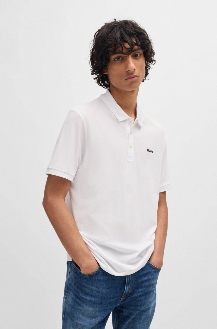 HUGO Polos Regular Fit in Cotton - DONOS222 10231467 01-50466182- Concorde Fashion#color_white-120