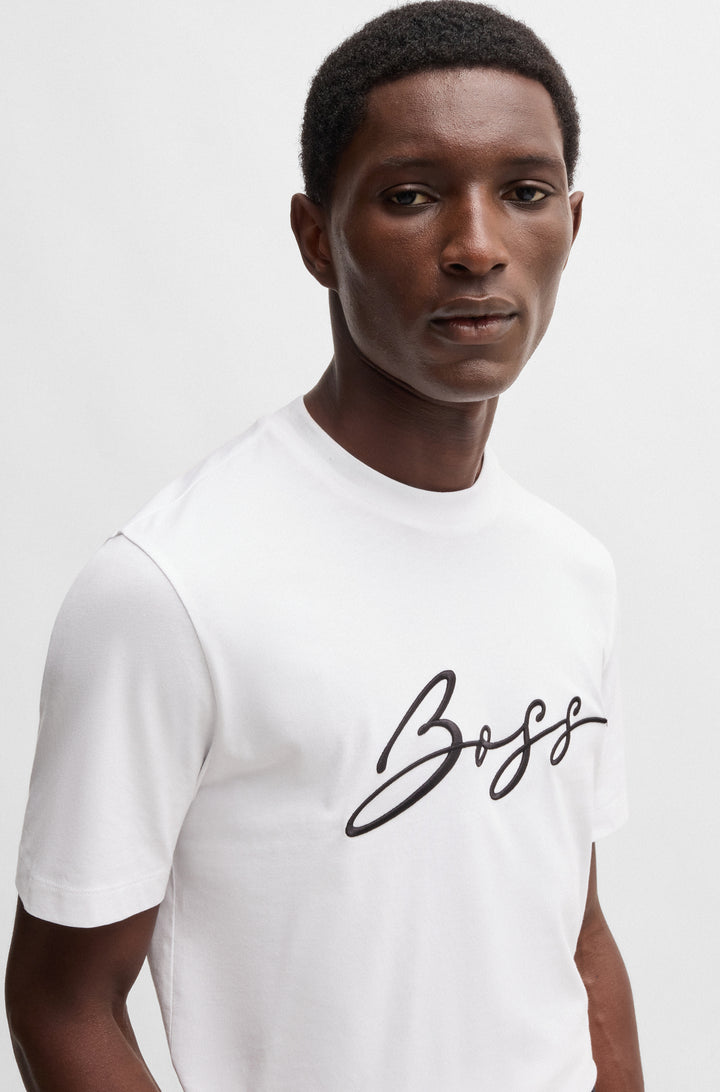 BOSS T-Shirts Regular Fit in Cotton - C-THOMPSON 70 10236129 01-50531309- Concorde Fashion#color_white-100