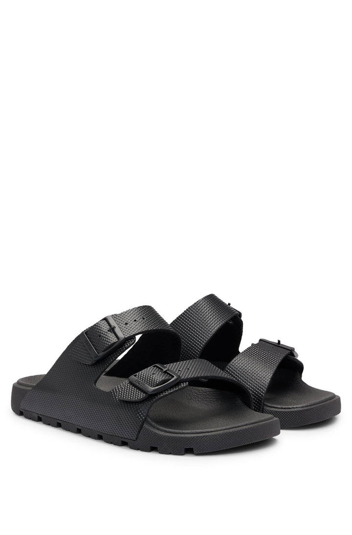 BOSS Sandals Standard Sole in Leather - SURFLEY_SAND_DMPR_N 10240283 01-50505540- Concorde Fashion#color_black-001
