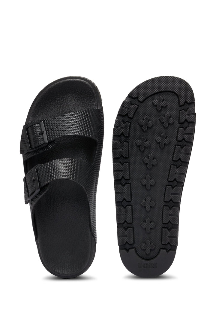 BOSS Sandals Standard Sole in Leather - SURFLEY_SAND_DMPR_N 10240283 01-50505540- Concorde Fashion#color_black-001