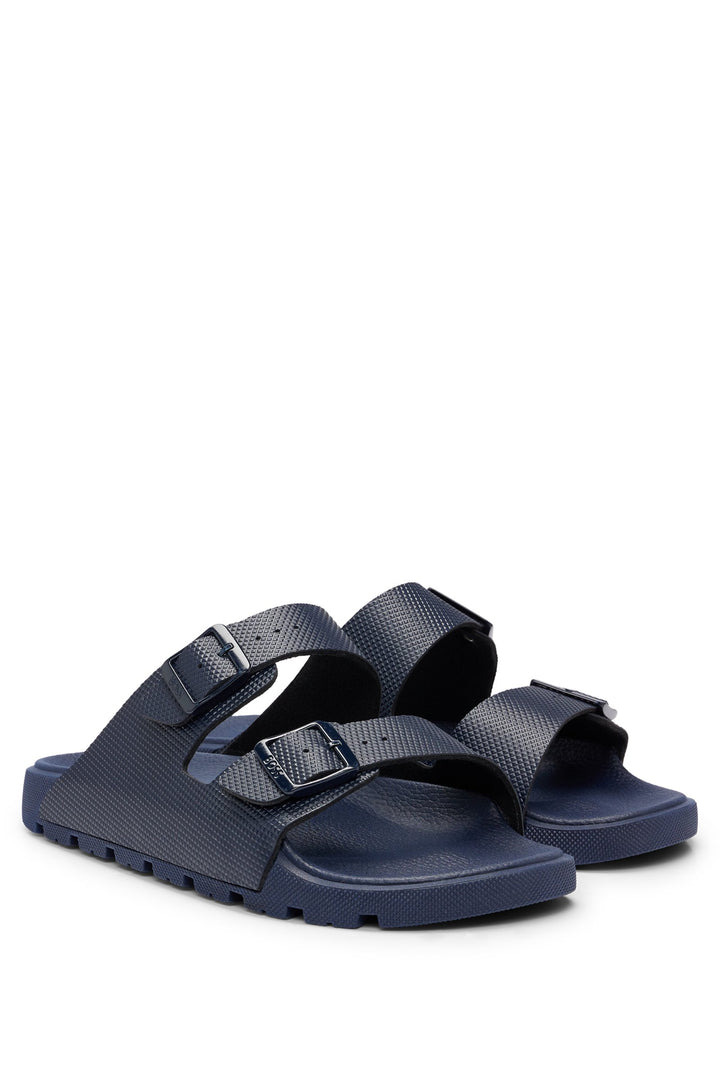 BOSS Sandals Standard Sole in Leather - SURFLEY_SAND_DMPR_N 10240283 01-50505540- Concorde Fashion#color_navy-405