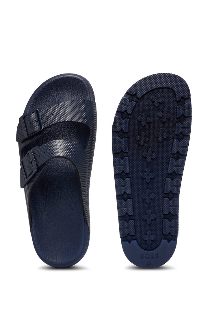 BOSS Sandals Standard Sole in Leather - SURFLEY_SAND_DMPR_N 10240283 01-50505540- Concorde Fashion#color_navy-405