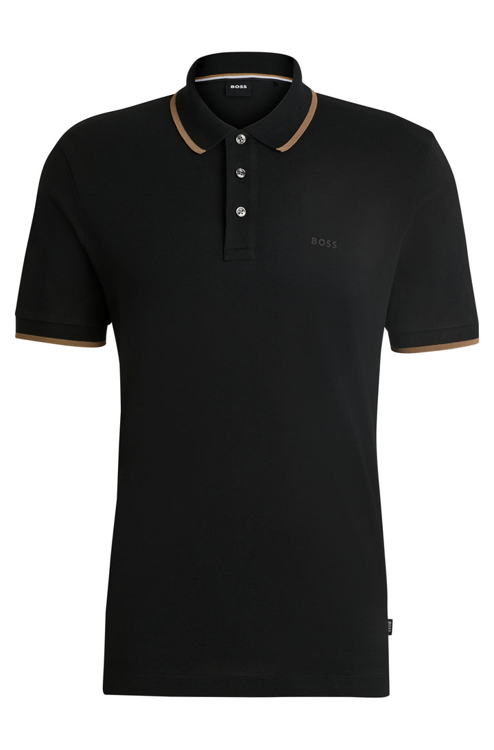 BOSS Polos Regular Fit in Cotton - PARLAY 190 10241531 01-50494697- Concorde Fashion#color_black-002