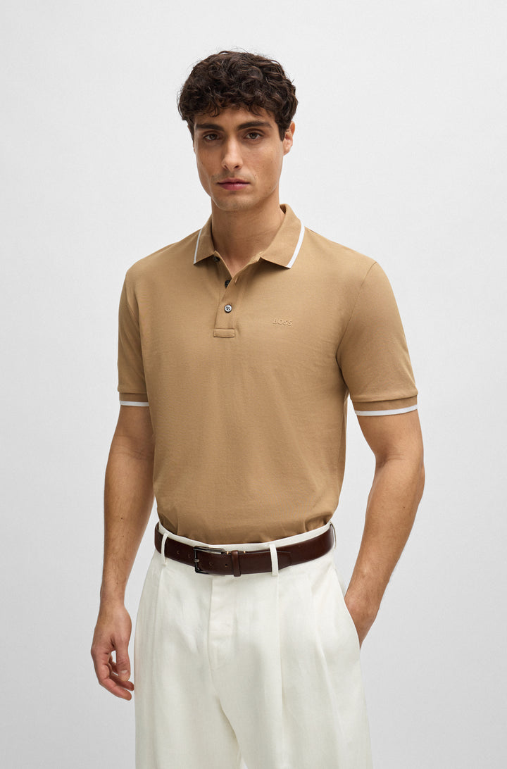 BOSS Polos Regular Fit in Cotton - PARLAY 190 10241531 01-50494697- Concorde Fashion#color_beige-261