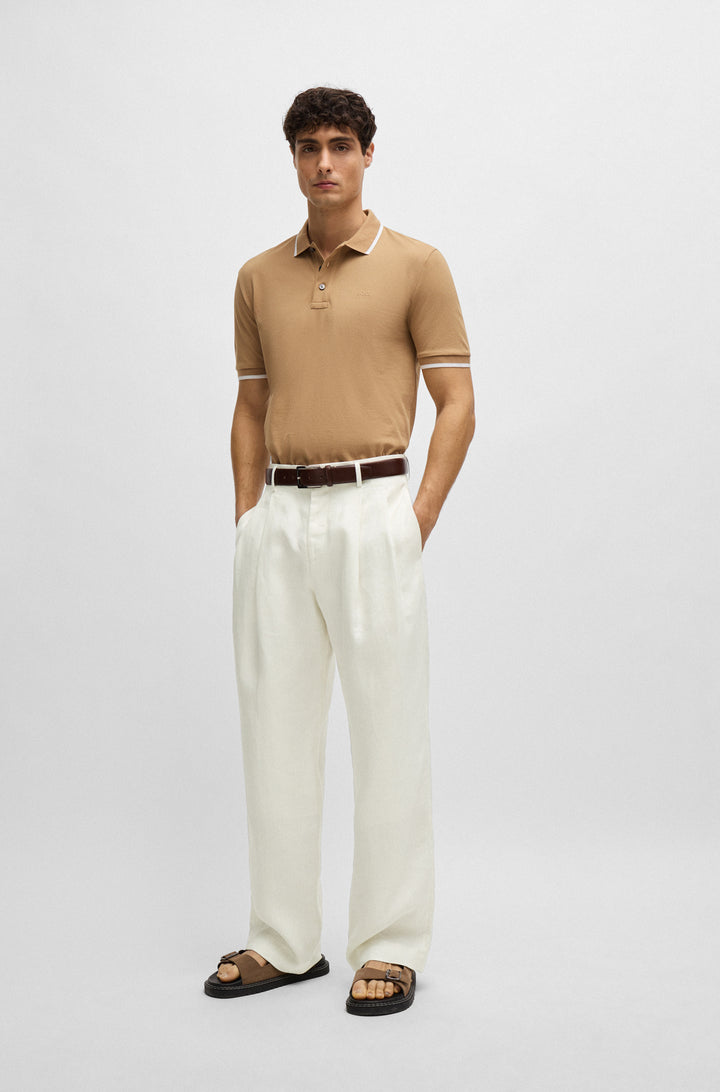 BOSS Polos Regular Fit in Cotton - PARLAY 190 10241531 01-50494697- Concorde Fashion#color_beige-261