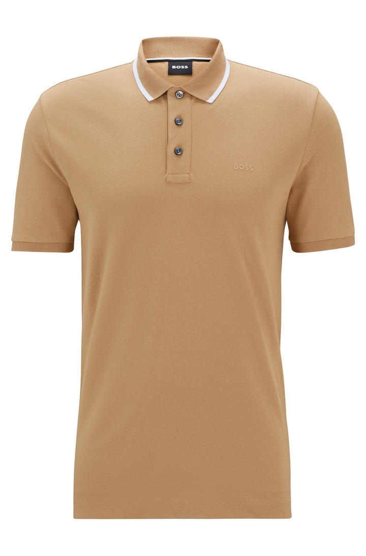 BOSS Polos Regular Fit in Cotton - PARLAY 190 10241531 01-50494697- Concorde Fashion#color_beige-261