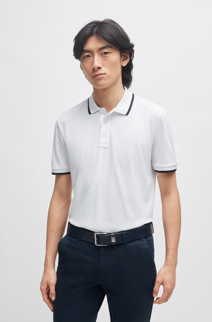 BOSS Polos Regular Fit in Cotton - PARLAY 190 10241531 01-50494697- Concorde Fashion#color_white-101