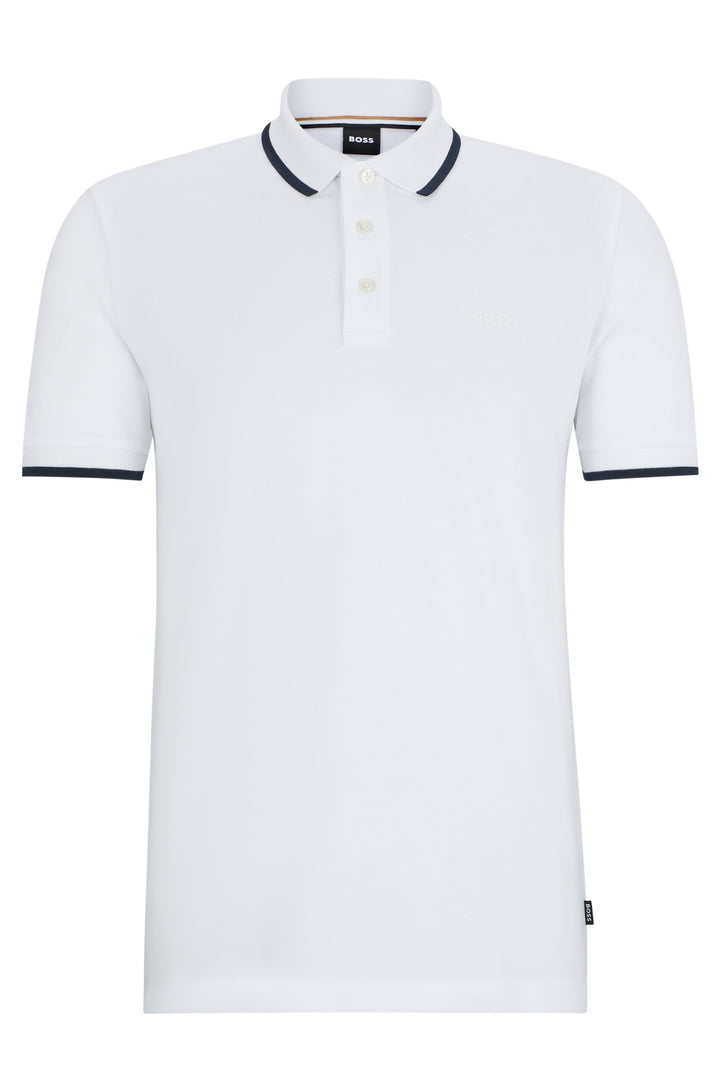 BOSS Polos Regular Fit in Cotton - PARLAY 190 10241531 01-50494697- Concorde Fashion#color_white-101