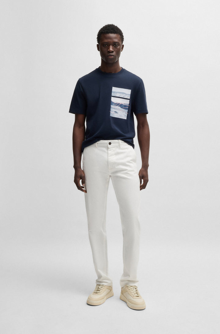 BOSS Trousers Slim Fit in Cotton Mix - CHINO_SLIM 10242156 01-50510933- Concorde Fashion#color_white-106