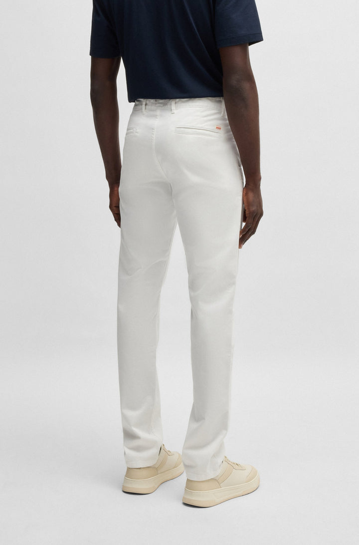 BOSS Trousers Slim Fit in Cotton Mix - CHINO_SLIM 10242156 01-50510933- Concorde Fashion#color_white-106