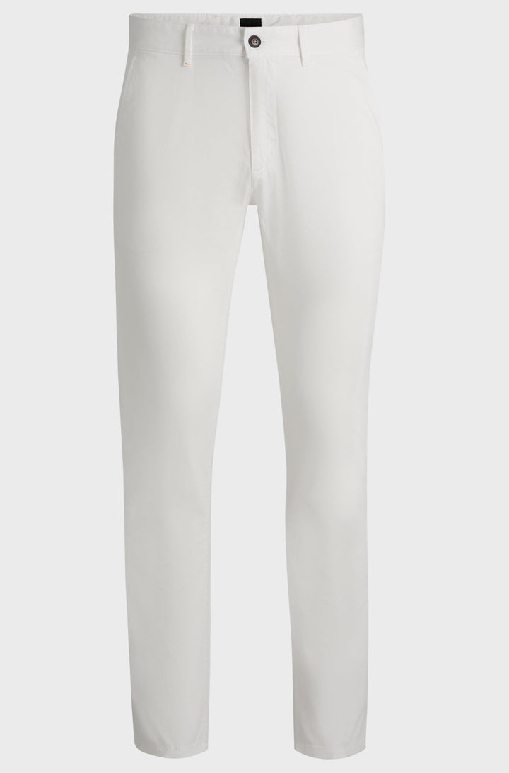 BOSS Trousers Slim Fit in Cotton Mix - CHINO_SLIM 10242156 01-50510933- Concorde Fashion#color_white-106