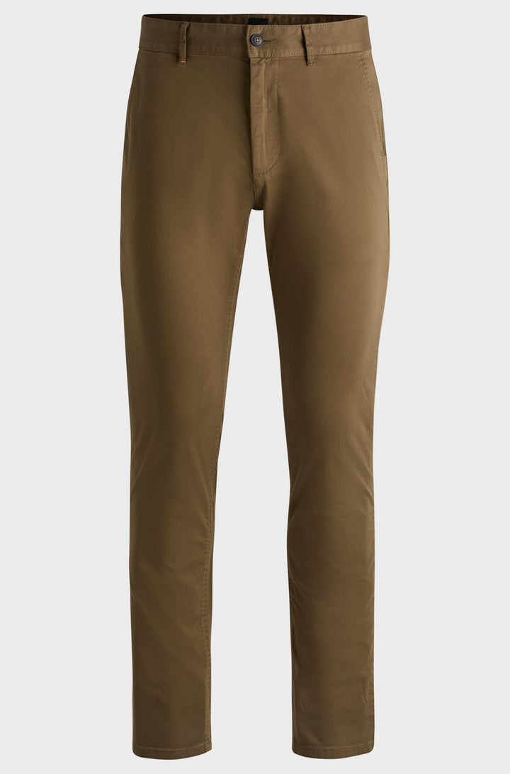 BOSS Trousers Slim Fit in Cotton Mix - CHINO_SLIM 10242156 01-50510933- Concorde Fashion#color_green-368
