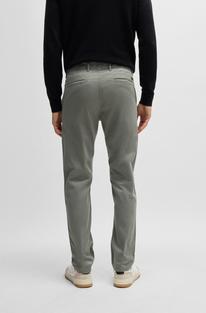 BOSS Trousers Slim Fit in Cotton Mix - CHINO_SLIM 10242156 01-50510933- Concorde Fashion#color_grey-076