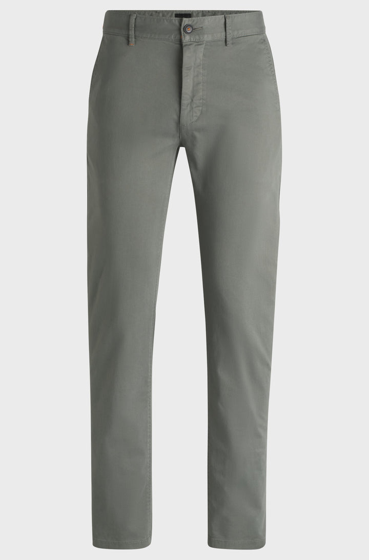 BOSS Trousers Slim Fit in Cotton Mix - CHINO_SLIM 10242156 01-50510933- Concorde Fashion#color_grey-076