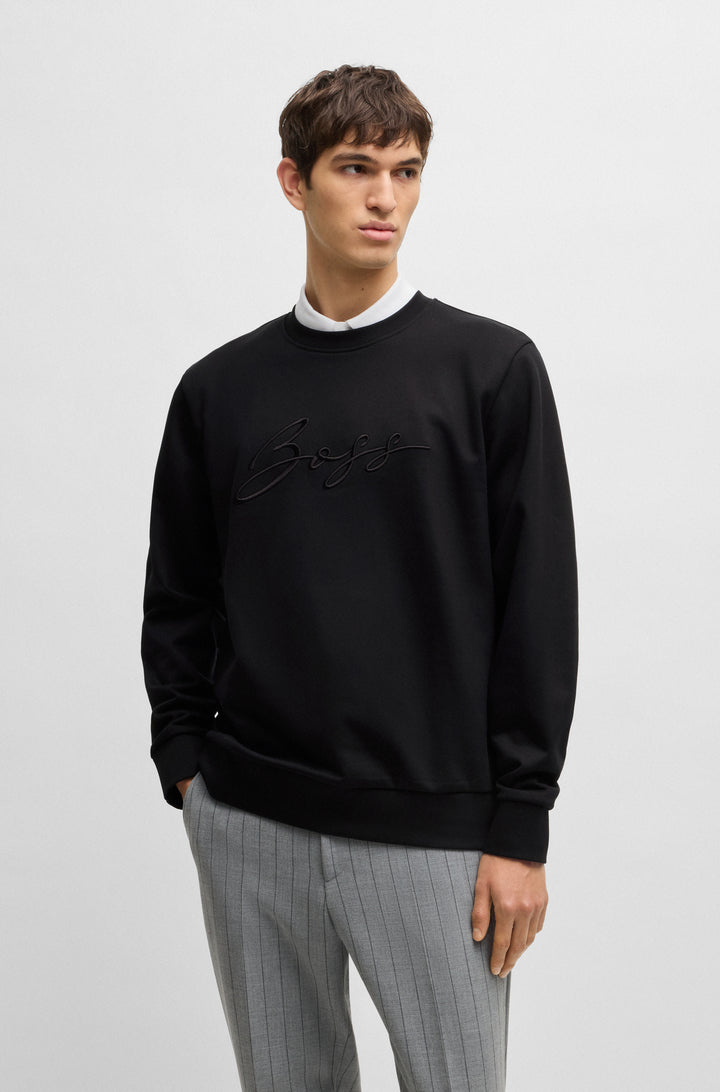 BOSS Sweatshirts Relaxed Fit in Cotton - C-SOLERI 70 10242373 01-50531310- Concorde Fashion#color_black-001