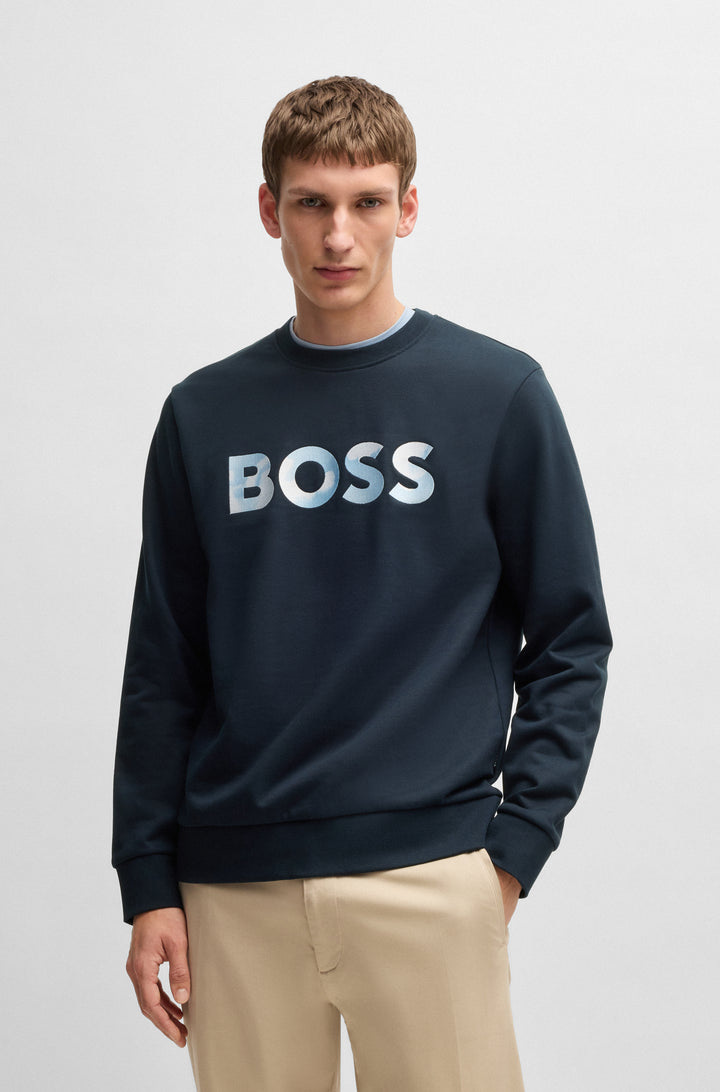 BOSS Sweatshirts Relaxed Fit in Cotton - C-SOLERI 70 10242373 01-50531310- Concorde Fashion#color_navy-404