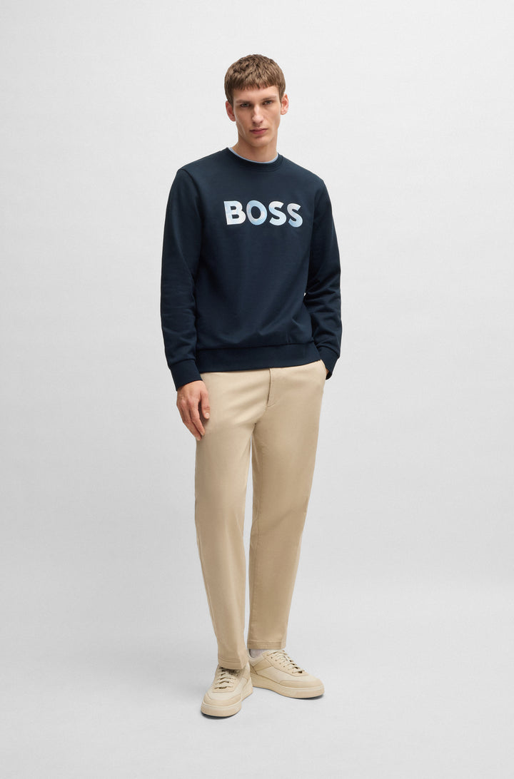 BOSS Sweatshirts Relaxed Fit in Cotton - C-SOLERI 70 10242373 01-50531310- Concorde Fashion#color_navy-404