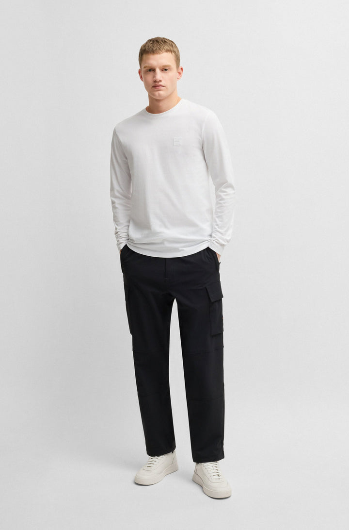 BOSS T-Shirts Regular Fit in Cotton - TACKS 10242631 02-50512111- Concorde Fashion#color_white-100