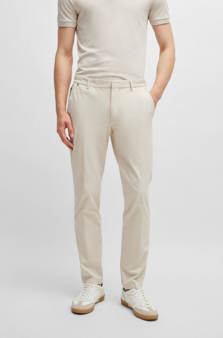 BOSS Trousers Slim Fit in Cotton Mix - KAITO1_T 10246713 01-50487754- Concorde Fashion#color_white-131