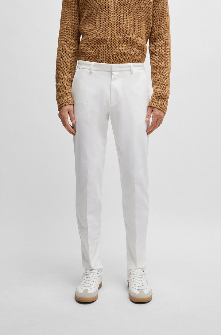 BOSS Trousers Slim Fit in Cotton Mix - KAITO1_T 10246713 01-50487754- Concorde Fashion#color_white-100