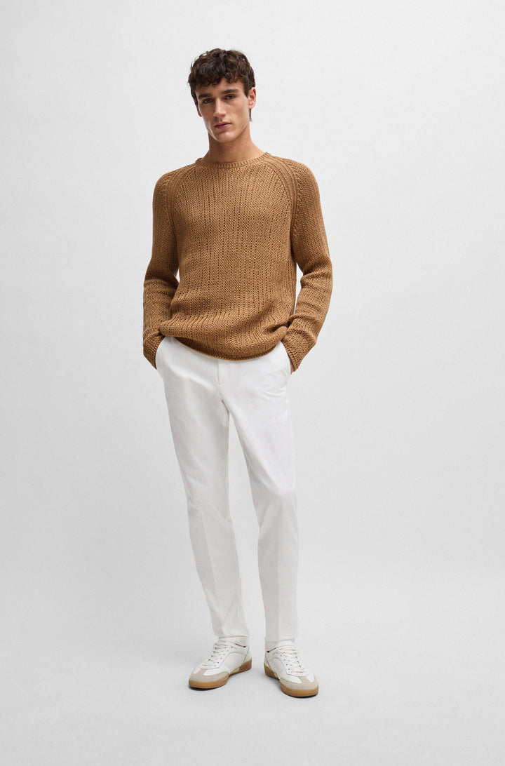 BOSS Trousers Slim Fit in Cotton Mix - KAITO1_T 10246713 01-50487754- Concorde Fashion#color_white-100