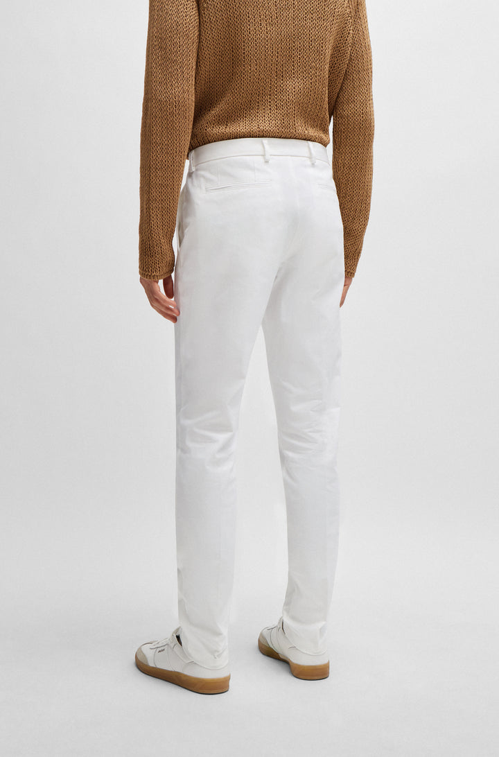 BOSS Trousers Slim Fit in Cotton Mix - KAITO1_T 10246713 01-50487754- Concorde Fashion#color_white-100