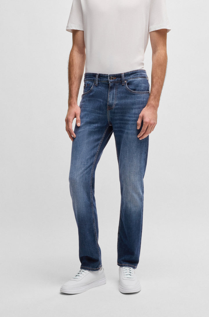 BOSS Jeans Slim Fit in Cotton Mix - H-DELAWARE 10248179 01-50537390- Concorde Fashion#color_navy-419