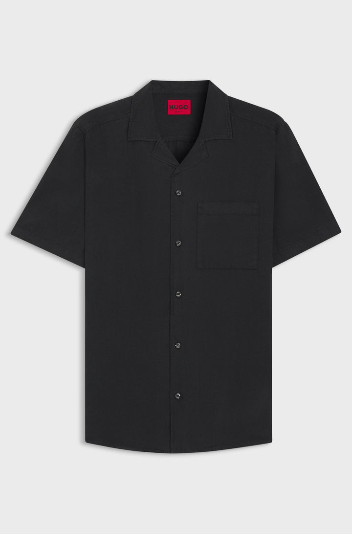 HUGO Casual Shirts Relaxed Fit in Linen - ELLINO 10248298 01-50490761- Concorde Fashion#color_black-001
