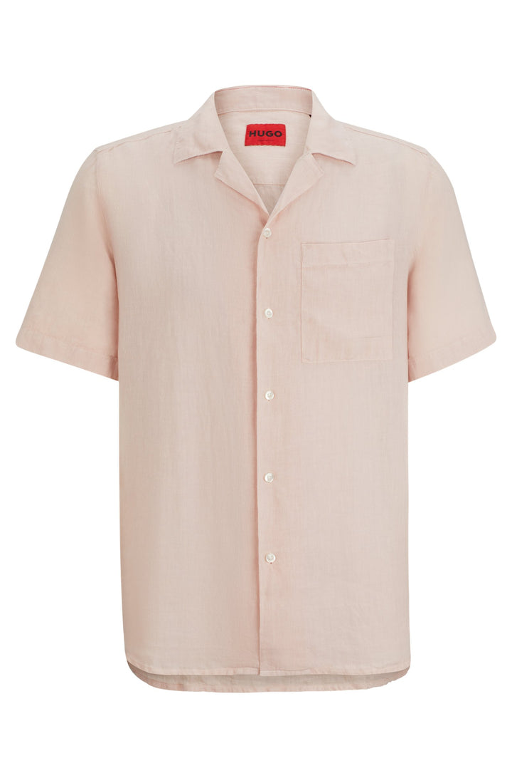 HUGO Casual Shirts Relaxed Fit in Linen - ELLINO 10248298 01-50490761- Concorde Fashion#color_pink-681