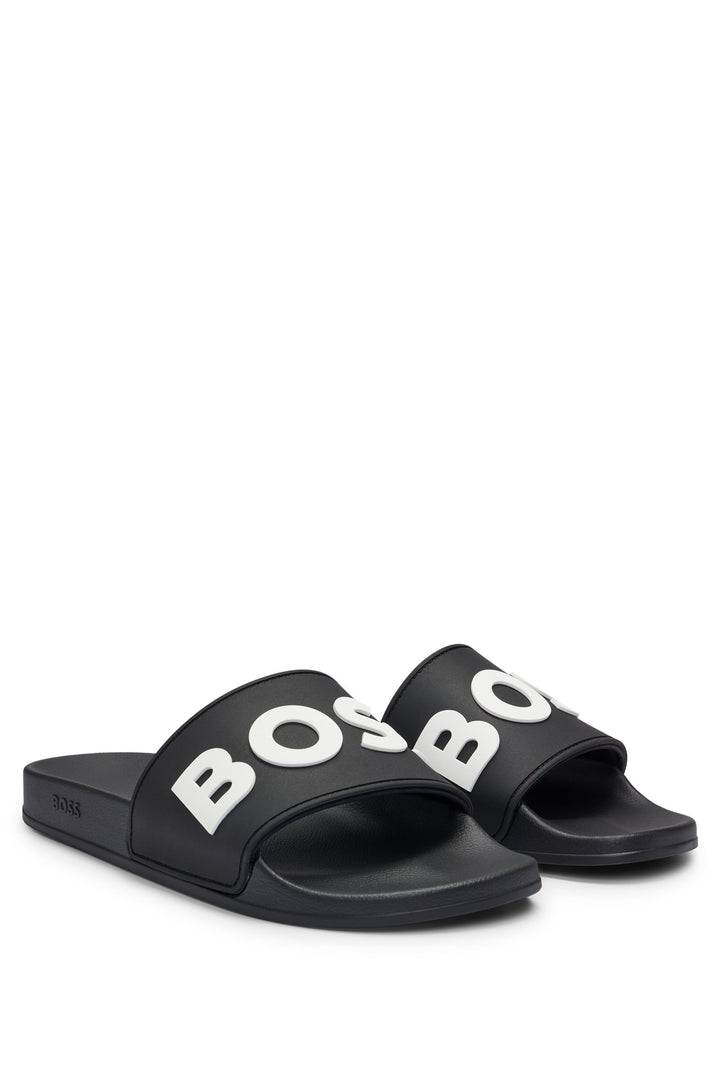 BOSS Sandals  in Artificial Leather - KIRK_SLID_RBLG_N 10248517 01-50498241- Concorde Fashion#color_black-001