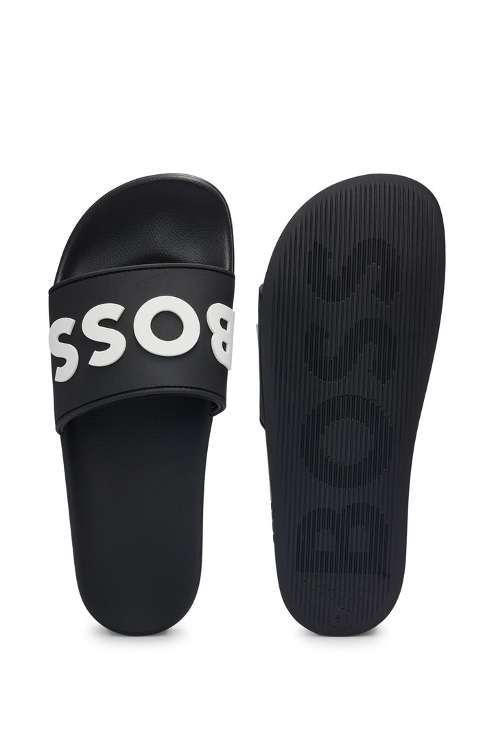 BOSS Sandals  in Artificial Leather - KIRK_SLID_RBLG_N 10248517 01-50498241- Concorde Fashion#color_black-001