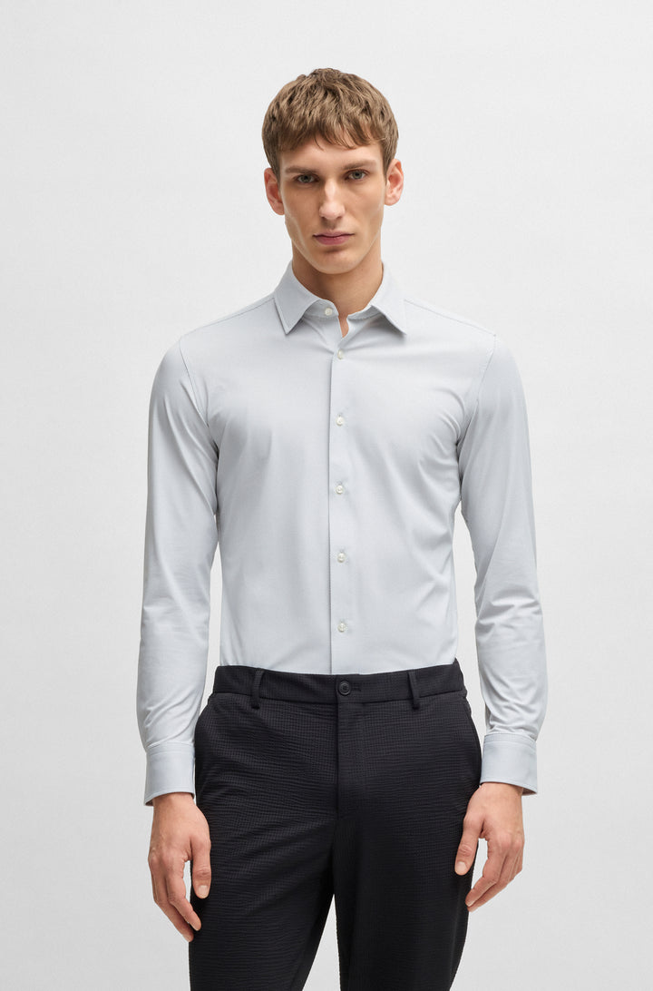 BOSS Formal Shirts Slim Fit in synthetic - P-HANK-KENT-C1-222 10248733 01-50533395- Concorde Fashion#color_grey-029