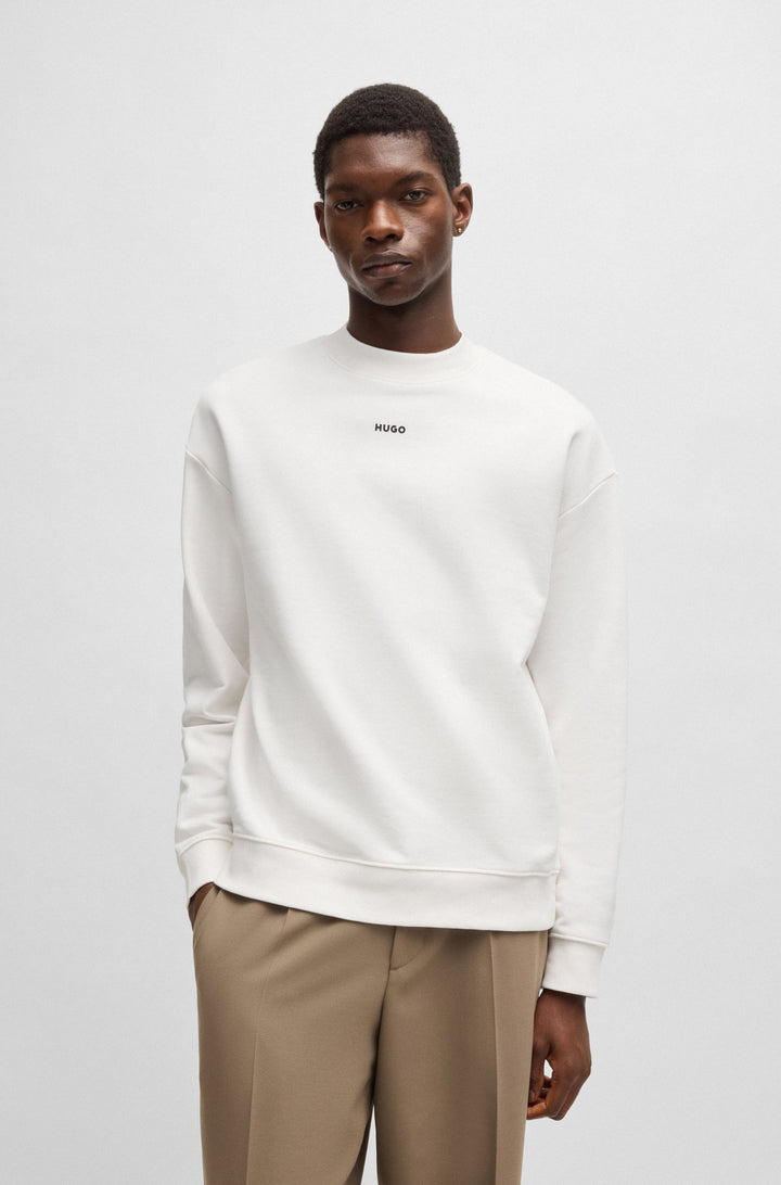 HUGO Sweatshirts Relaxed Fit in Cotton - DAPOCREW 10249110 01-50525892- Concorde Fashion#color_white-102