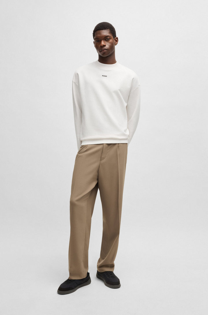 HUGO Sweatshirts Relaxed Fit in Cotton - DAPOCREW 10249110 01-50525892- Concorde Fashion#color_white-102