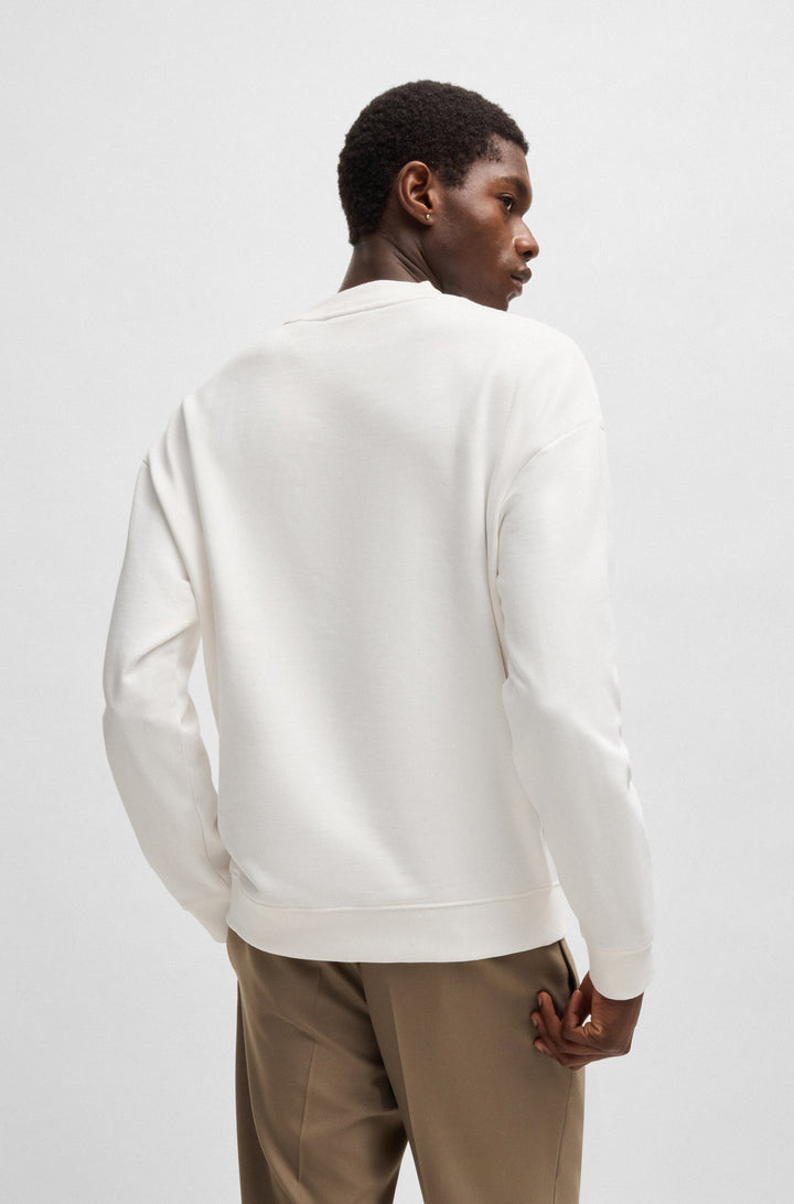 HUGO Sweatshirts Relaxed Fit in Cotton - DAPOCREW 10249110 01-50525892- Concorde Fashion#color_white-102