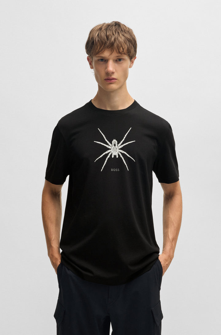 BOSS T-Shirts Regular Fit in Cotton - TE_SPIDERBAT 10249510 01-50534924- Concorde Fashion#color_black-001