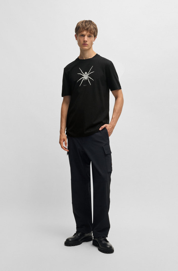 BOSS T-Shirts Regular Fit in Cotton - TE_SPIDERBAT 10249510 01-50534924- Concorde Fashion#color_black-001
