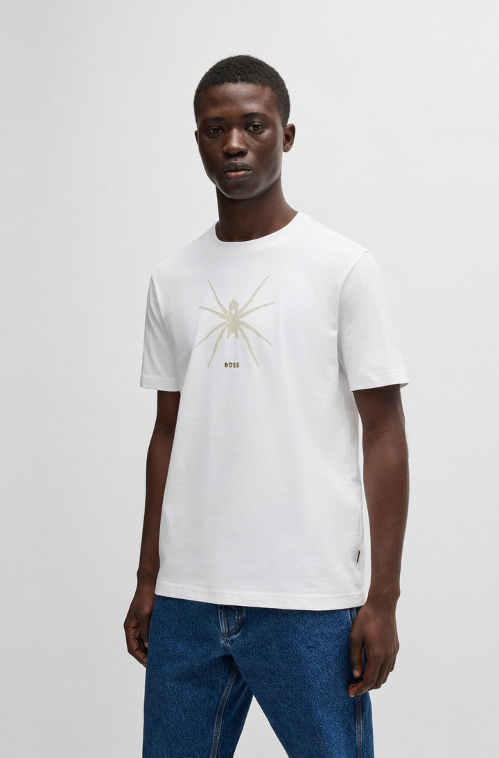 BOSS T-Shirts Regular Fit in Cotton - TE_SPIDERBAT 10249510 01-50534924- Concorde Fashion#color_white-100