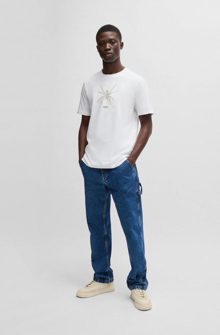 BOSS T-Shirts Regular Fit in Cotton - TE_SPIDERBAT 10249510 01-50534924- Concorde Fashion#color_white-100