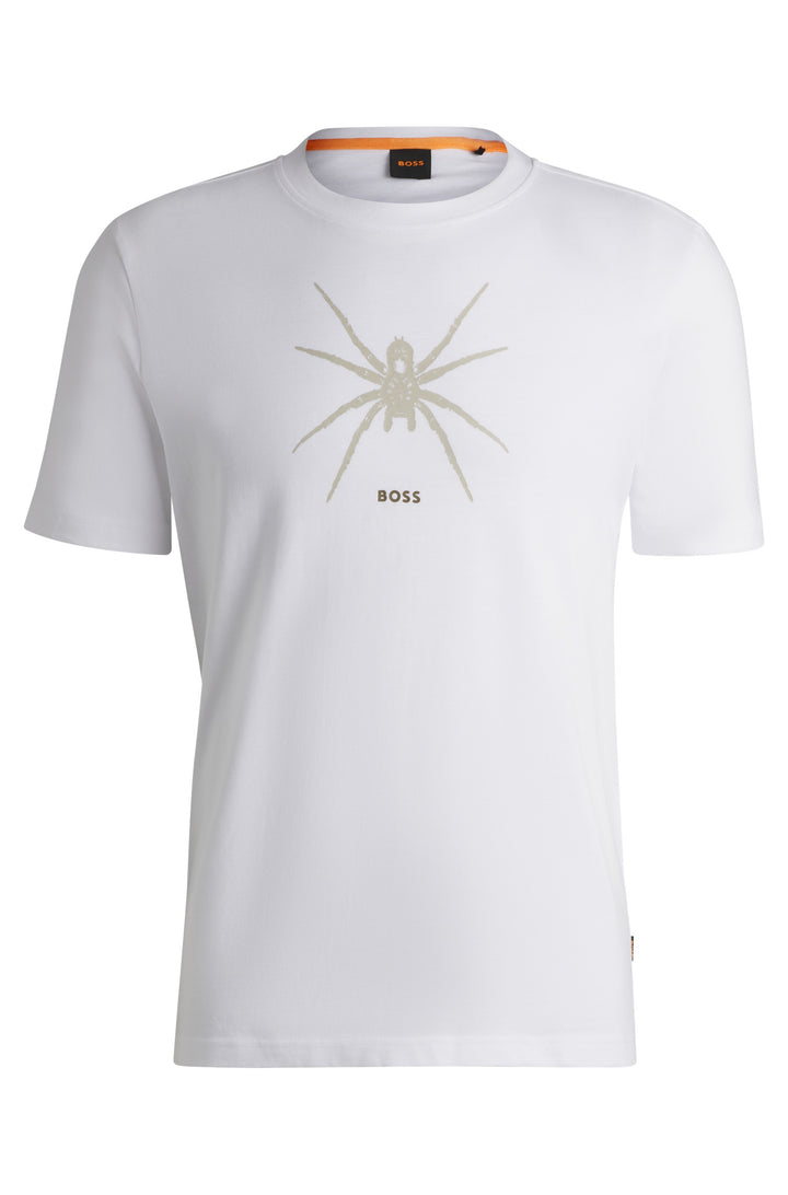 BOSS T-Shirts Regular Fit in Cotton - TE_SPIDERBAT 10249510 01-50534924- Concorde Fashion#color_white-100