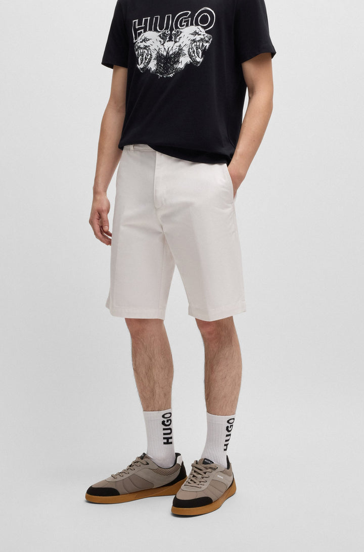 HUGO Shorts Regular Fit in Polyester Mix - DARIK241 10250506 01-50505857- Concorde Fashion#color_white-102